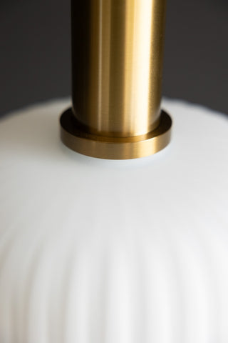 Image of the colour of the White Ribbed Glass & Gold Ceiling Light