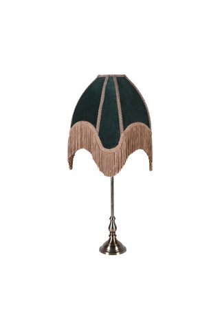 Cutout image of the Winifred Green Velvet Fringe Table Lamp