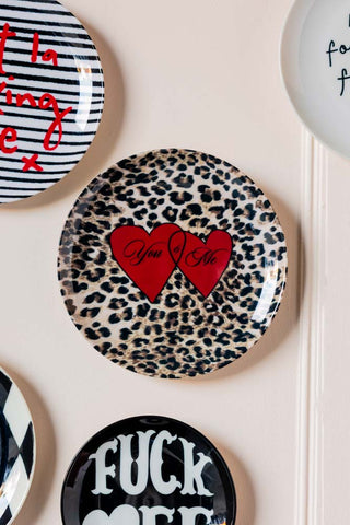 Image of the You & Me Decorative Wall Plate on a wall