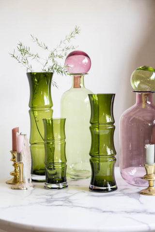 Image of the colour of the Large Green & Pink Apothecary Bottle