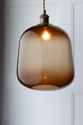 Image of the Large Burnt Butterscotch Glass Ceiling Light on