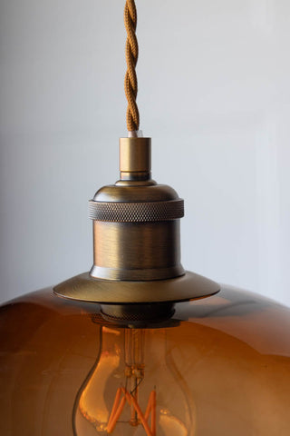 Image of the top of the Large Burnt Butterscotch Glass Ceiling Light
