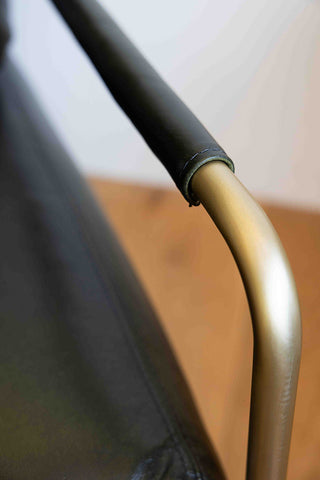 Detail image of the Dark Green Leather Club Chair