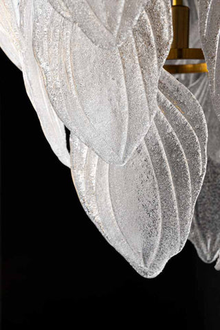 Close-up image of the Frosted Leaves Chandelier