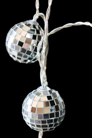 Detail image of the Silver Disco Ball Fairy Lights