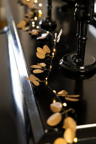 Detail image of the Gold Eucalyptus Fairy Lights