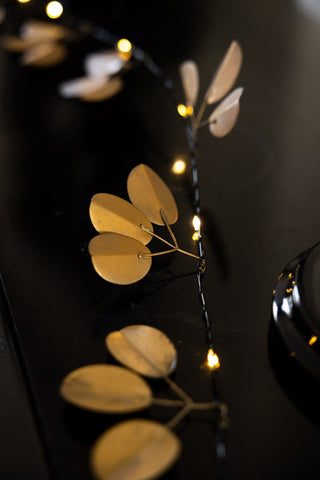 Lifestyle image of the Gold Eucalyptus Fairy Lights