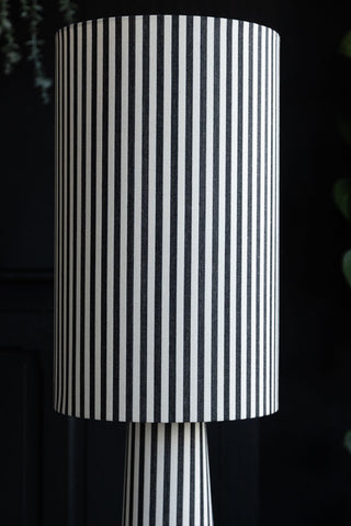 Detail image of the Black & White Stripe Floor Lamp shade