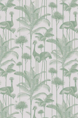 Image of the Divine Savages Crane Fonda Palm Green Wallpaper