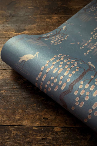 Detail image of the Divine Savages Kyoto Blossom Eastern Azure Wallpaper