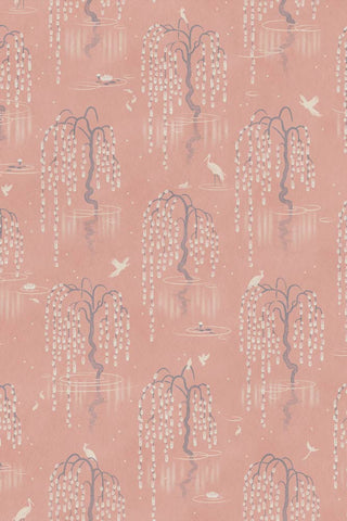 Image of the Divine Savages Kyoto Blossom Lotus Pink Wallpaper