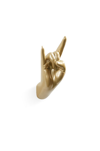 Image of the Gold Rock On Hand Wall Art & Coat Hook on a white background