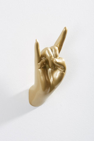 Image of the Gold Rock On Hand Wall Art & Coat Hook on a white wall