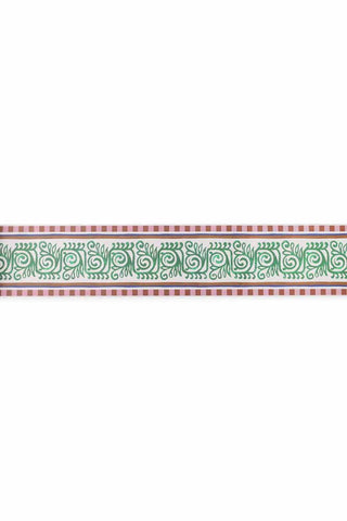 Image of the Green & Pink Patterned Border Wallpaper on a white background