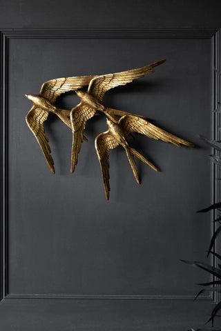 Image of the finish for the Golden Swallows Bird Wall Hanging