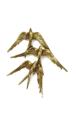 Image of the Golden Swallows Bird Wall Hanging on a white background