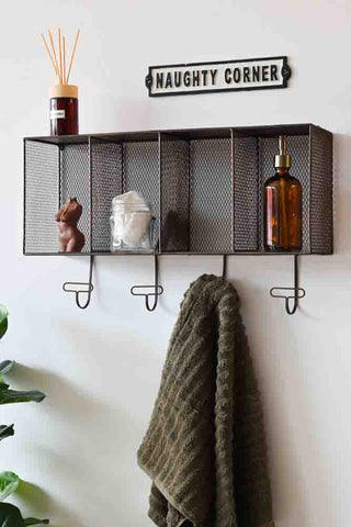 Lifestyle image of the Pigeon Hole Wall Unit With Hooks