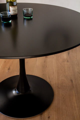 Image of the 70's Inspired Black Round Dining Table 