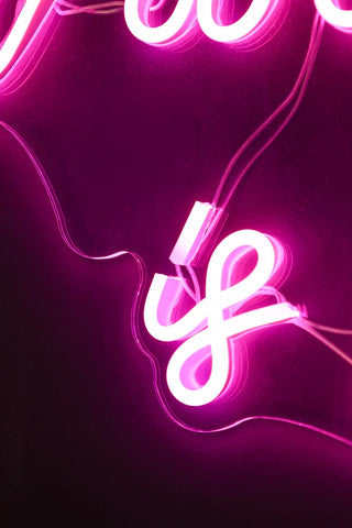 Detail image of the All We Need Is Love LED Acrylic Neon Light
