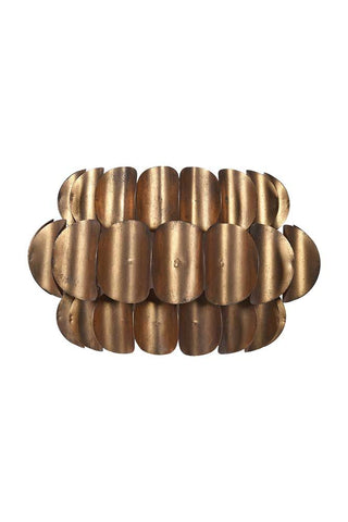 Image of the Antique Brass Curve Disc Wall Light on a white background
