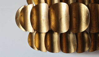 Landscape image of the Antique Brass Curve Disc Wall Light
