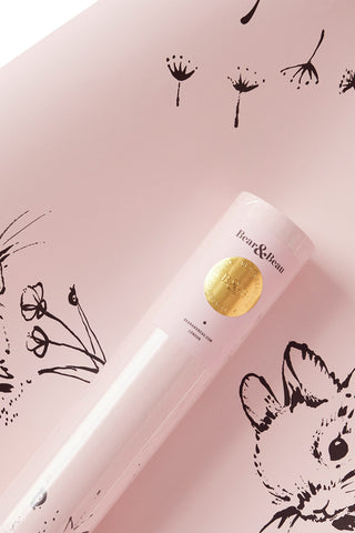 Image of the Bear & Beau Little Bunny Wallpaper In Pink