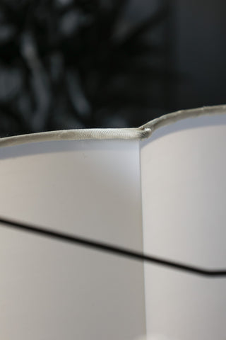Detail image of the inside seam on the Black & Cream Lantern Curved Ceiling Lamp Shade