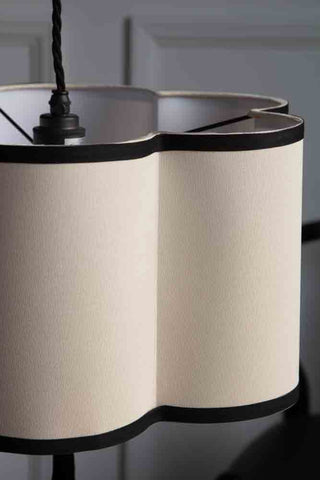 Close-up image of the Black & Cream Lantern Curved Ceiling Lamp Shade