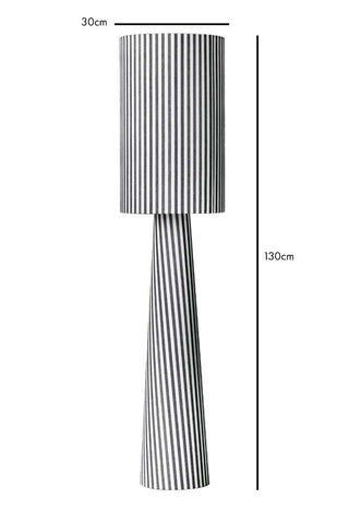 Dimension image of the Black & White Stripe Floor Lamp