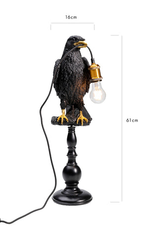 Dimension image of the Black Crow Table Lamp