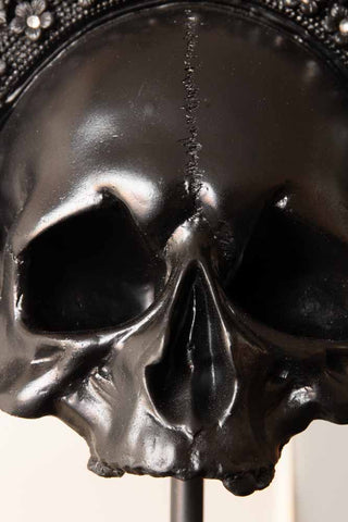 Close-up image of the Black King Skull Ornament 