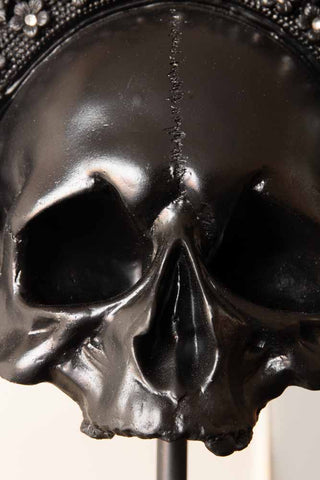 Close-up image of the Black King Skull Ornament