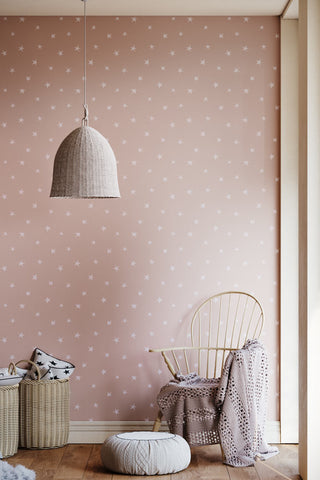 Lifestyle image of the Bobbi Beck Twinkle Pink Wallpaper