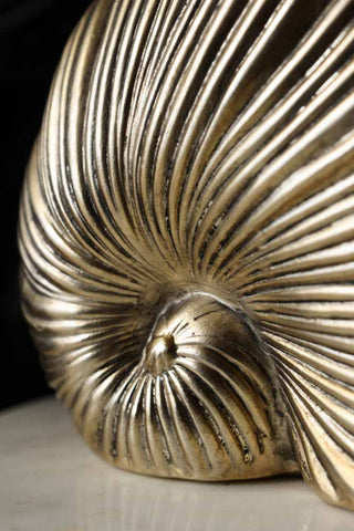 Close-up image of the Brushed Gold Faux Sea Shell Ornament