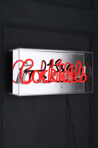 Image of the Cocktails Neon Light Box switched off