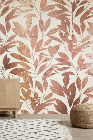Lifestyle image of the Custhom Rye Copper Wallpaper