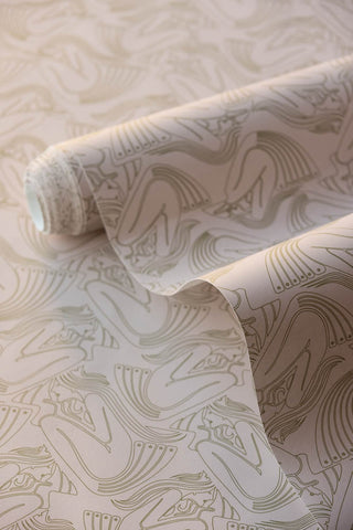Image of the finish for the Rockett St George Deco Nymph Blush Pink Wallpaper