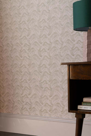 Detail image of the Rockett St George Deco Nymph Blush Pink Wallpaper