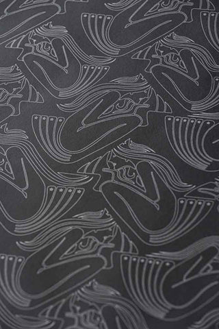 Close-up image of the Rockett St George Deco Nymph Midnight Wallpaper