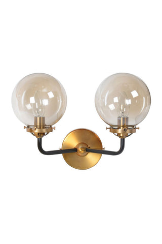 Image of the Double Globe Smoked Glass Wall Light on a white background