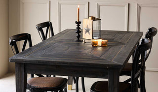 Landscape image of the Elm & Brass Dining Table