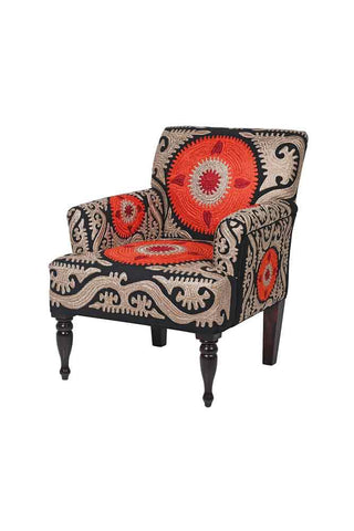 Image of the Embroidered Folk Pattern Armchair on a white background