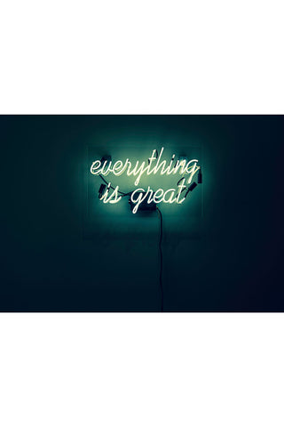 cut out Image of the Framed Everything Is Great Neon Art Print on a white background