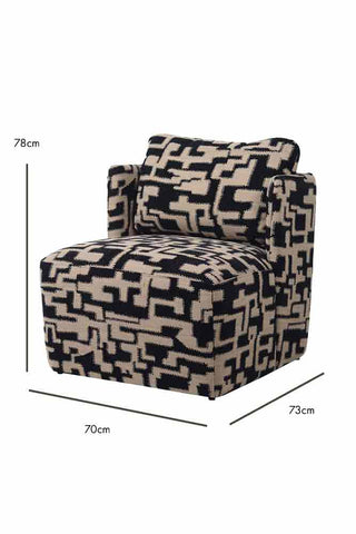 Dimension image of the Fabulous Monochrome Pattern Club Chair