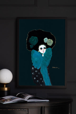 Image of the Unframed Madame Grace Giclee Print by Rebecca Sophie Leigh in a frame
