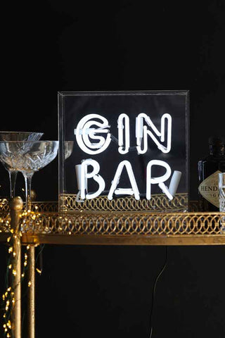Lifestyle image of the Gin Bar Neon Light Box