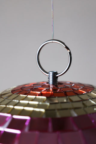 Image of the hanging ring on the Gold & Pink Stripy Disco Ball