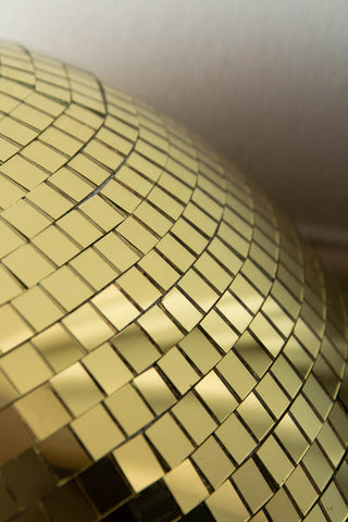 Close-up image of the Gold Disco Ball - 40cm