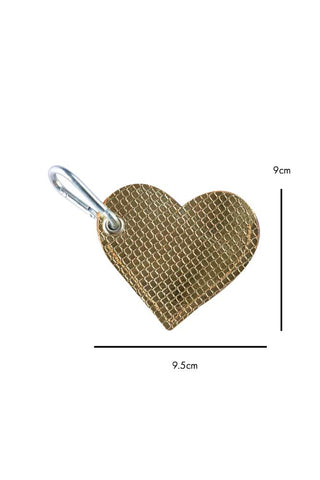 Dimension image of the Gold Heart Dog Poo Bag Pouch