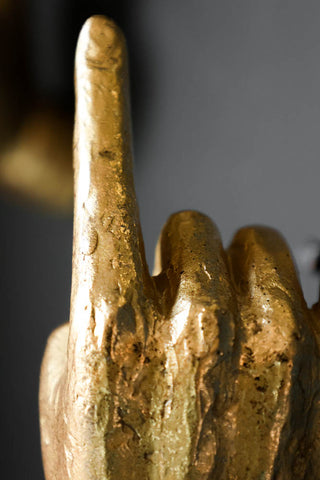Image of the detail for the Gold Set of 4 Rock On Wall Hands